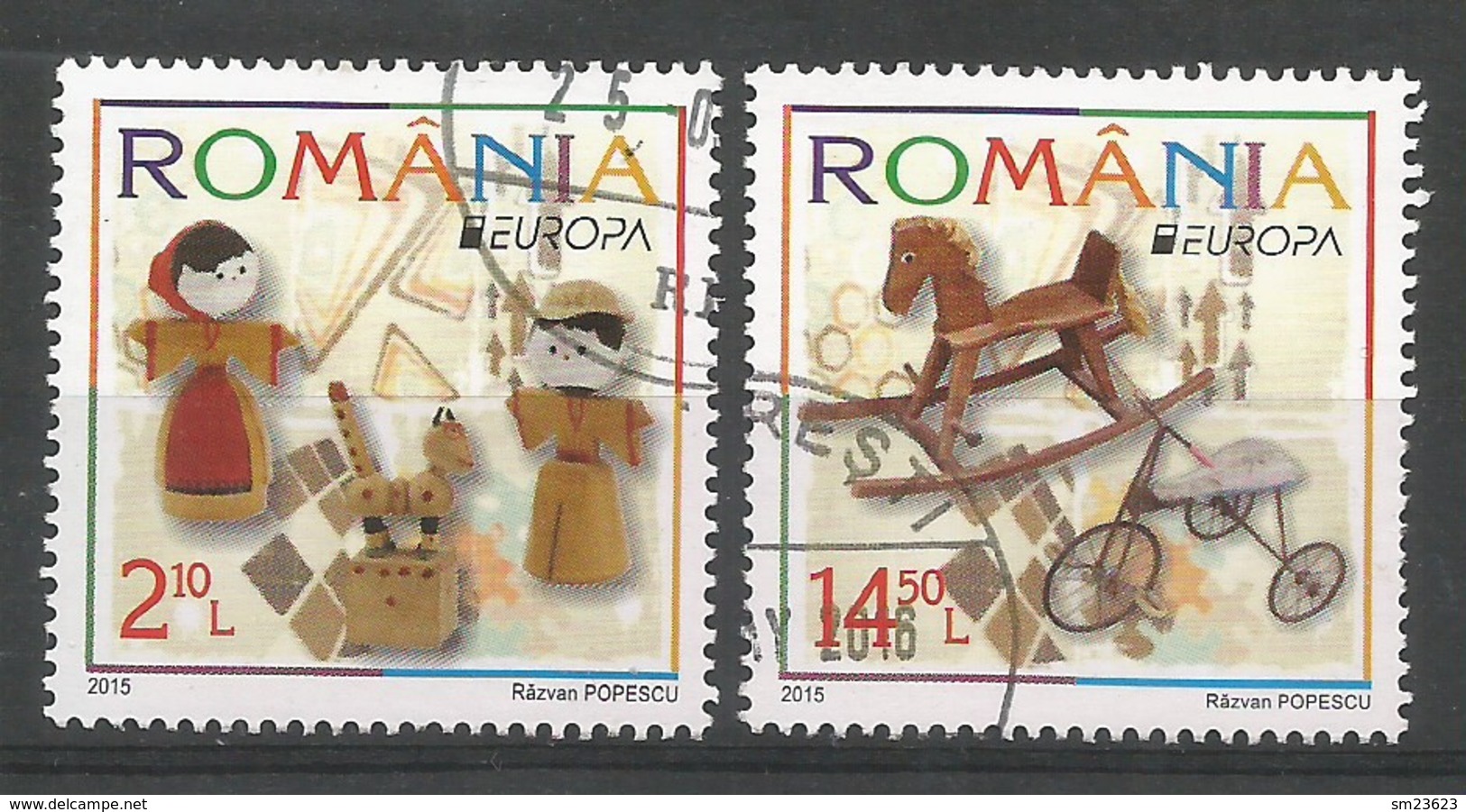 Romania / Rumänien  2015  Mi.Nr. 6950 / 6951 , EUROPA CEPT - Historisches Spielzeug - Gestempelt / Used / (o) - 2015