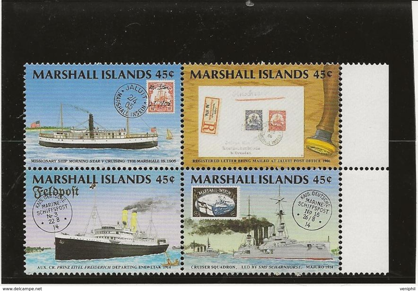 ILES MARSHALL - N° 233 A 236 EN BLOC DE 4 -NEUF SANS CHARNIERE - ANNEE 1989 - Marshalleilanden