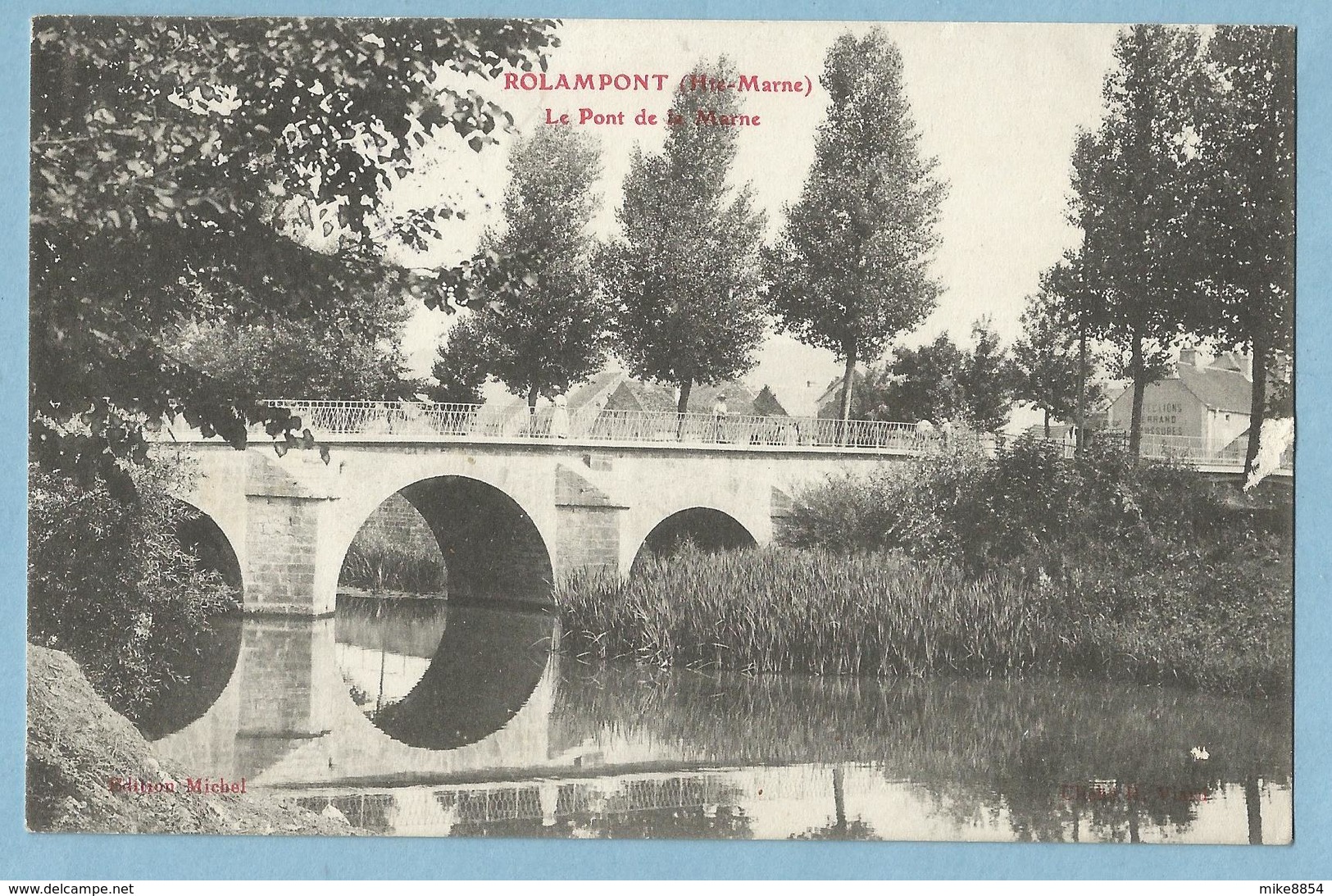 1933  CPA   ROLAMPONT  (Haute-Marne)  Le Pont De La Marne - Timbre 10c Semeuse + DIEU PROTEGE LA FRANCE  +++ - Autres & Non Classés