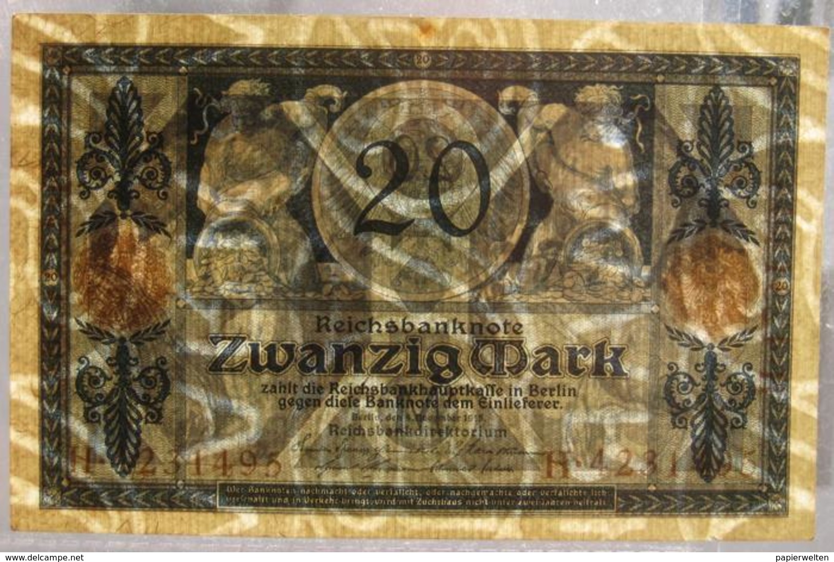 20 Mark 1918 (WPM 63) 4.12.1918 Reichsbanknote - 20 Mark