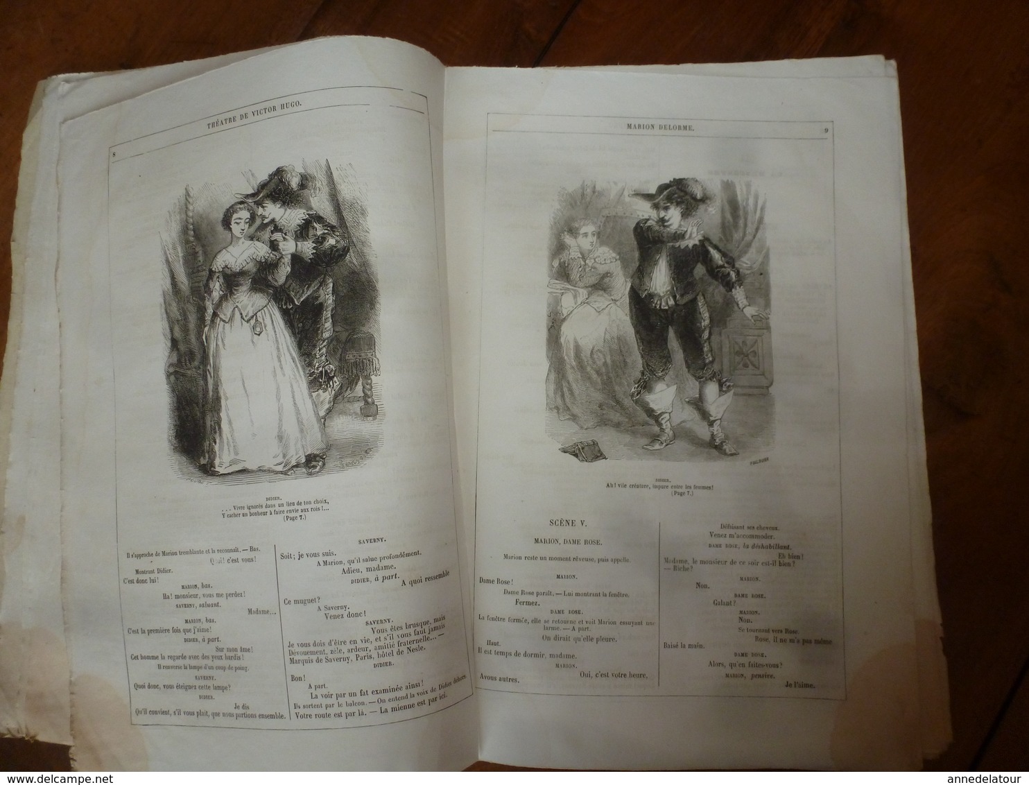 1854 MARION DELORME -Théâtre de Victor Hugo - Illustration par Foulquier- Edition Hetzel