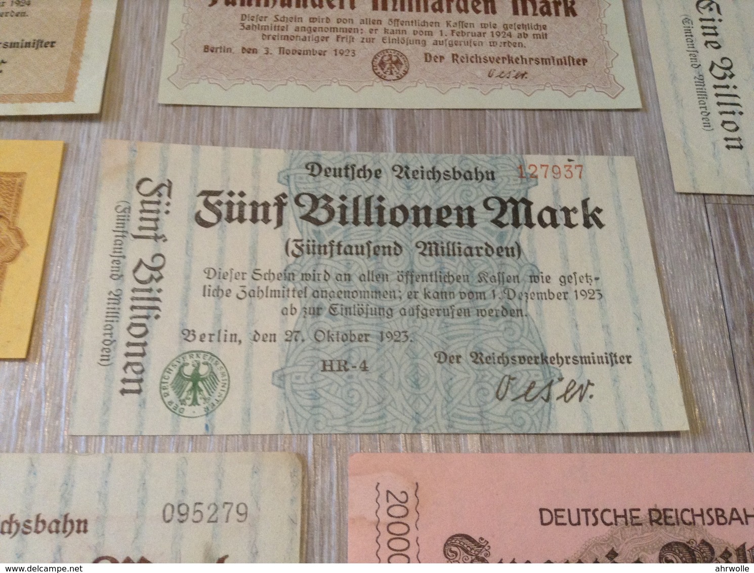 Notgeldscheine Lot 16 Scheine 1 Million bis 20 Billionen Mark Reichsbahndirektion Berlin 1923 Reichsbahn