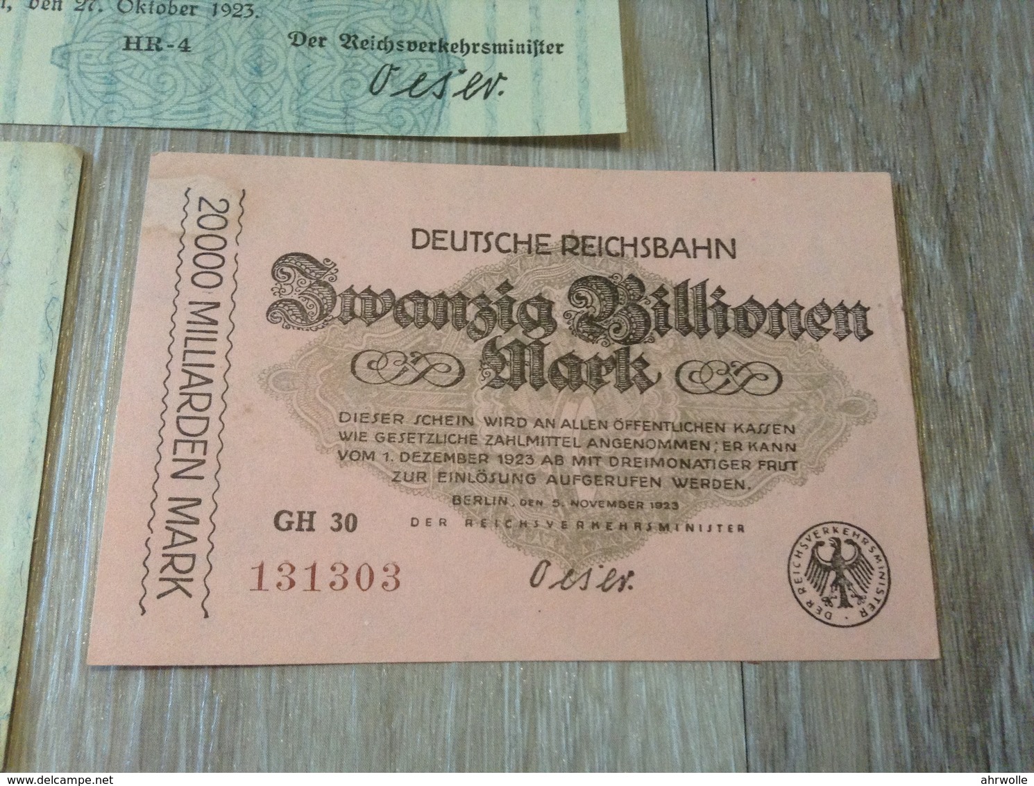 Notgeldscheine Lot 16 Scheine 1 Million bis 20 Billionen Mark Reichsbahndirektion Berlin 1923 Reichsbahn