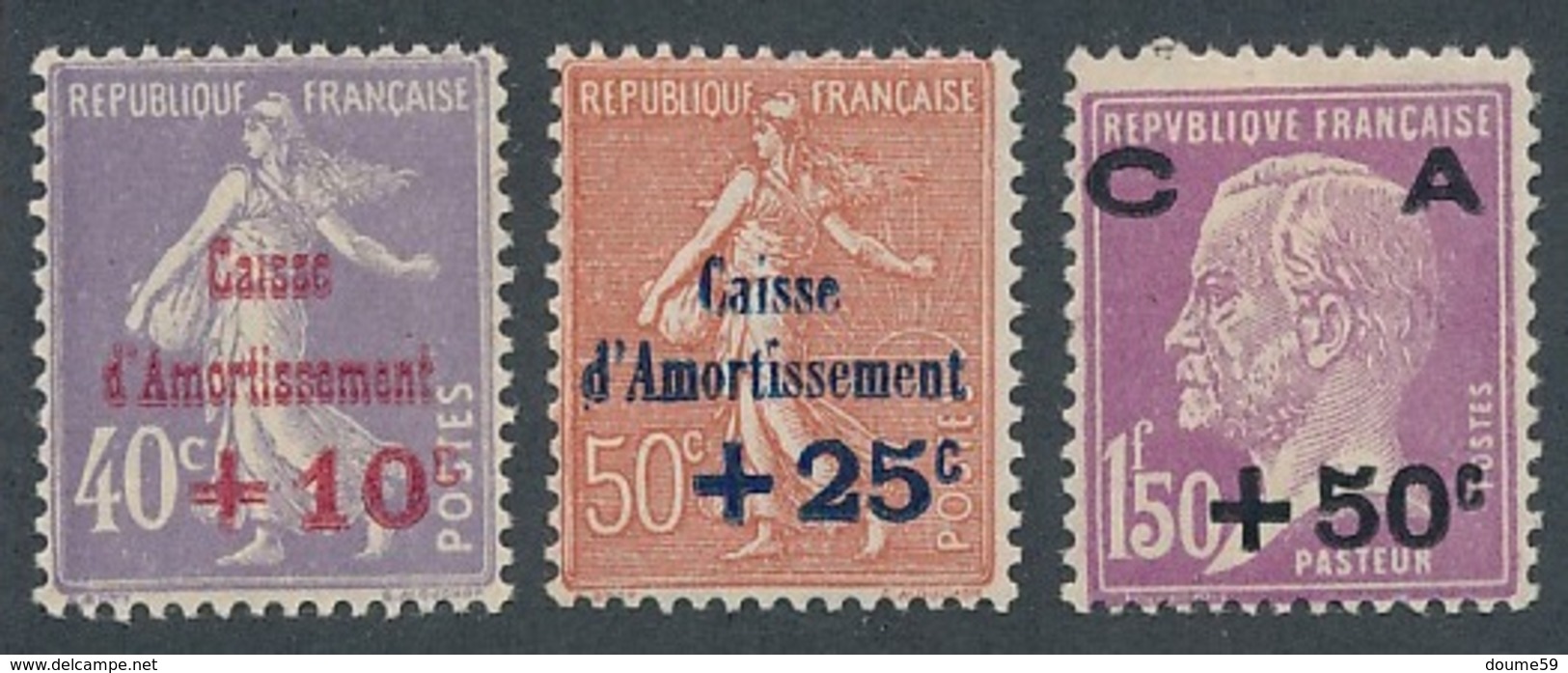 CP-203: FRANCE: Lot Avec "CAISSE D'AMORTISSEMENT" N°249**-250**-251* - Neufs