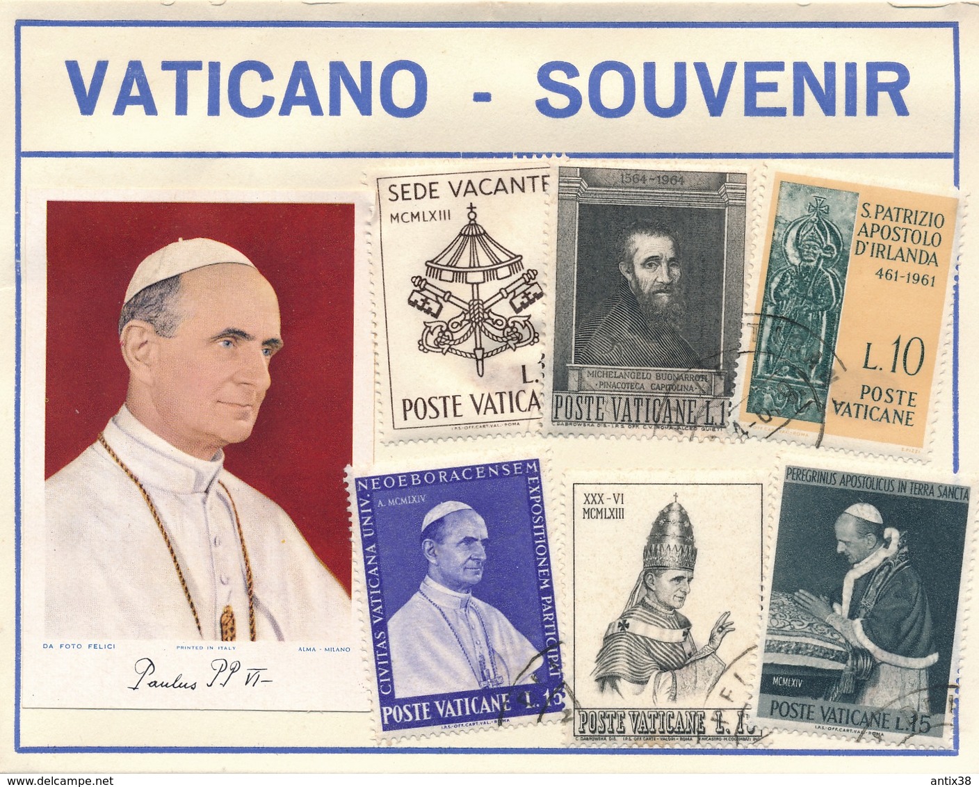 I93 - Planche 6 Timbres Vaticano - Souvenir - Paul VI - 33 - Oblitérés