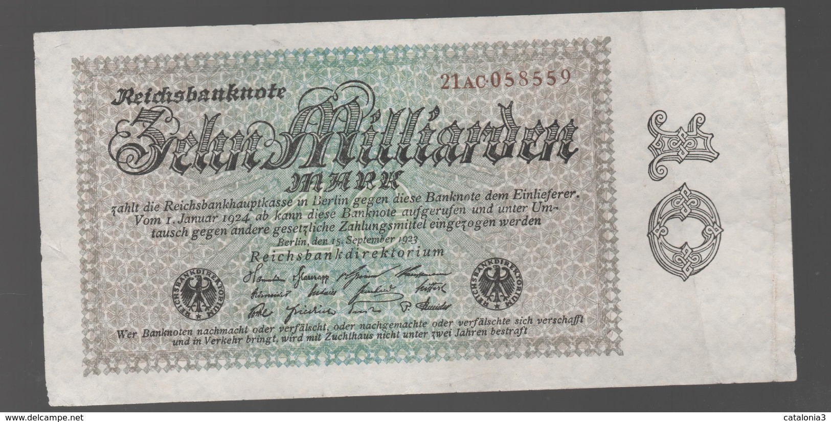 ALEMANIA - GERMANY - 10.000.000 Mark 1923  P-116 - 100 Deutsche Mark