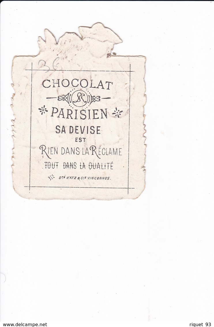 Lot 2 Images Chromo Chocolat Parisien - Andere & Zonder Classificatie