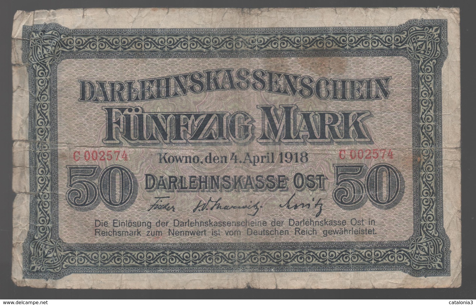 ALEMANIA - GERMANY - 50 Mark 1918  PR-132 - 100 Deutsche Mark