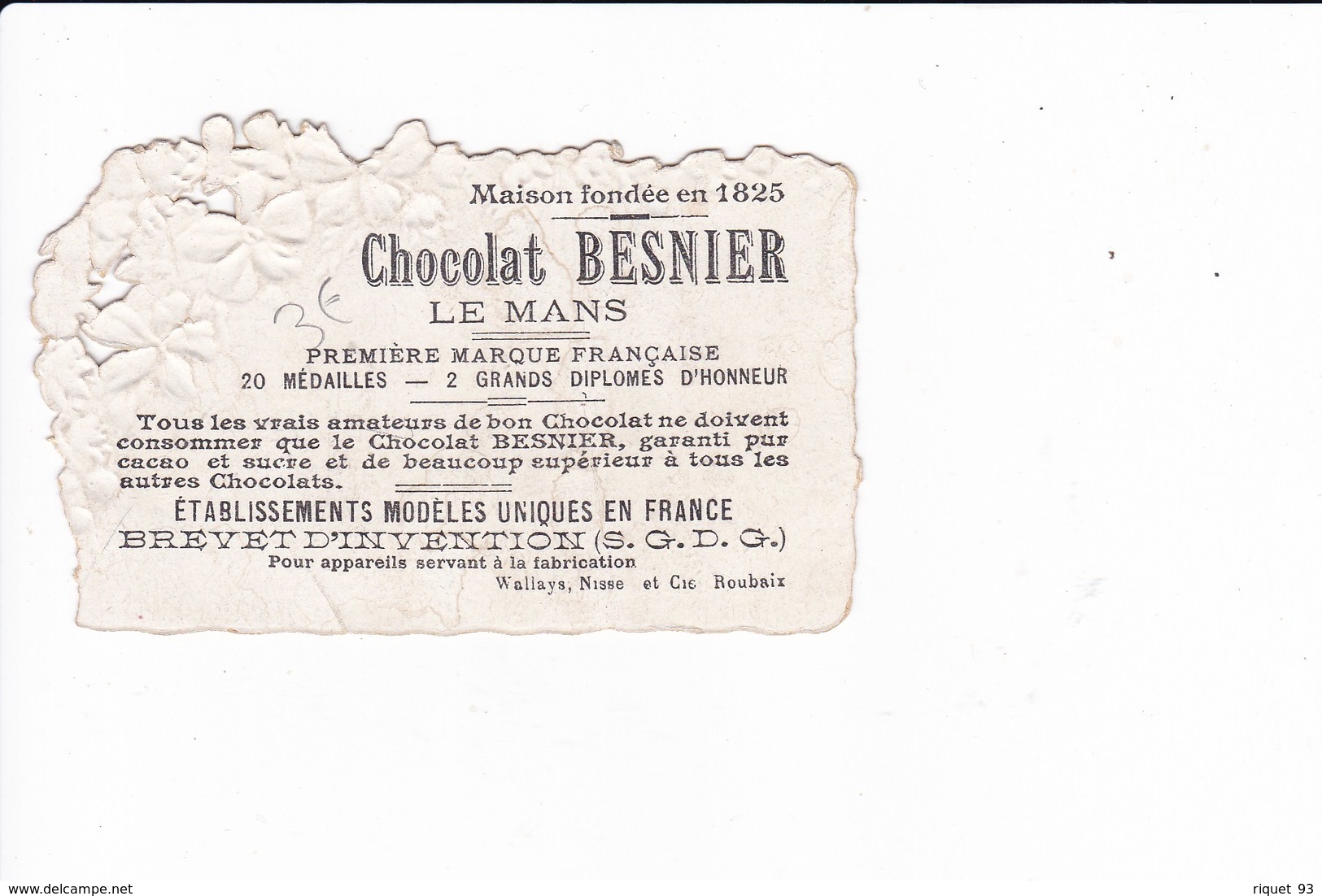 Image Chromo Chocolat BESNIER - Le MANS - Autres & Non Classés