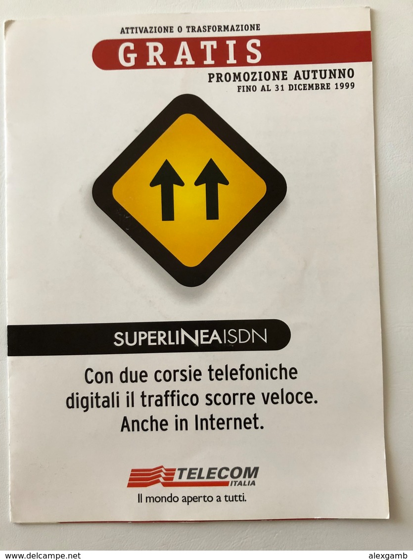 DEPLIANT "SUPERLINEA ISDN" - TEMATICA PARI A SCHEDA TELEFONICA COMPRESA NELLA VENDITA -  VEDI FOTO - Materiale