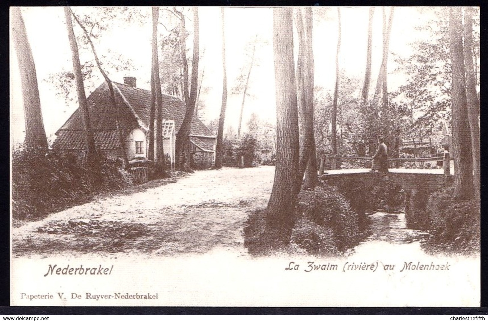 NEDERBRAKEL - LA ZWALM AU MOLENHOEK -- Oude Herdruk Zeldzame Oude Kaart - Brakel