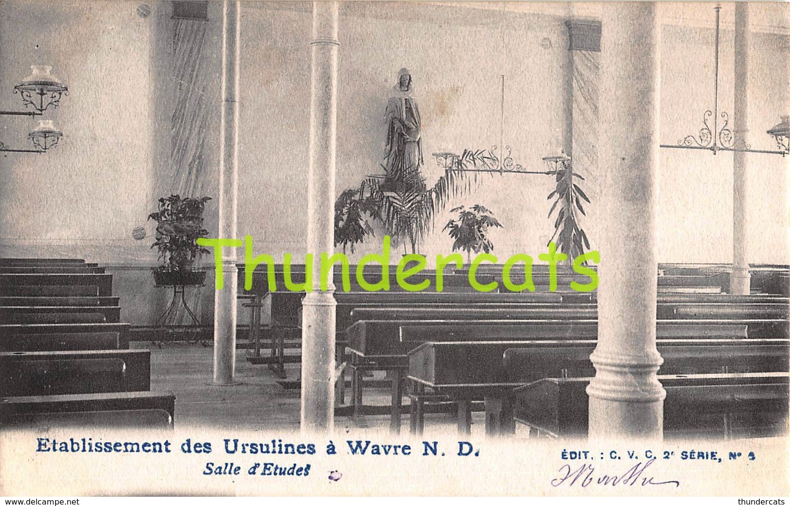 CPA ETABLISSEMENT DES URSULINES A WAVRE  N D CHAPELLE SALLE D'ETUDES - Sint-Katelijne-Waver