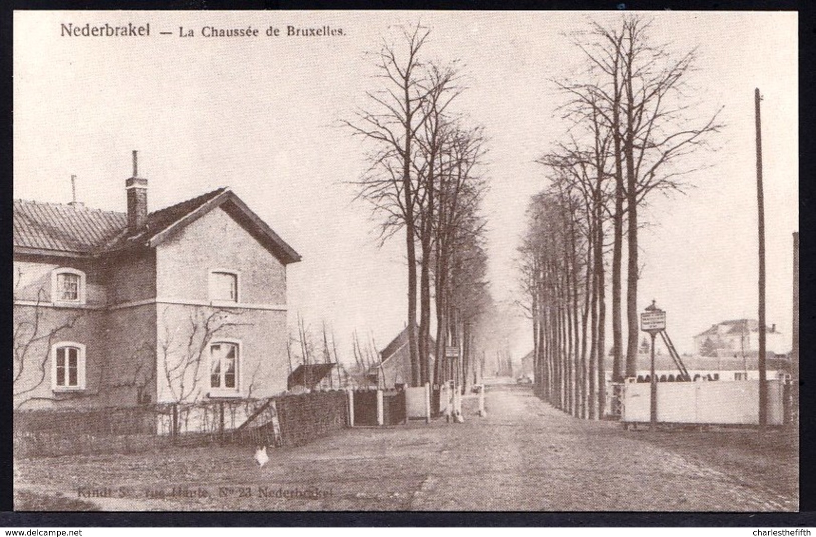 NEDERBRAKEL - CHAUSSEE DE BRUXELLES -- Oude Herdruk Zeldzame Oude Kaart - Brakel