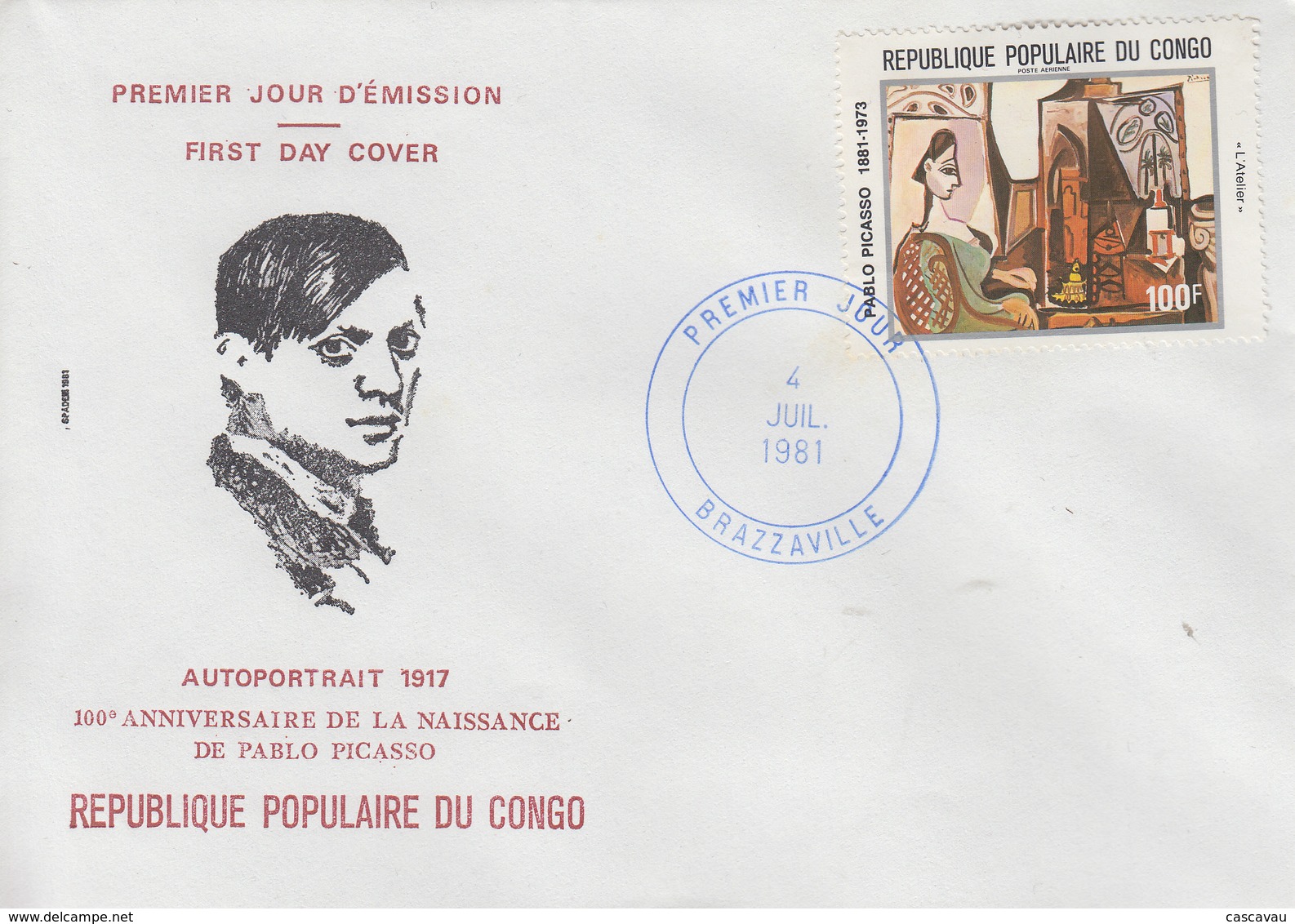Enveloppe  FDC   1er    Jour    CONGO    Oeuvre  De   PICASSO     1981 - FDC