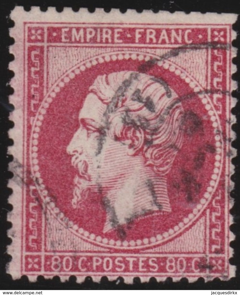 France   .   Yvert    .    24       .      O      .     Oblitéré - 1862 Napoléon III