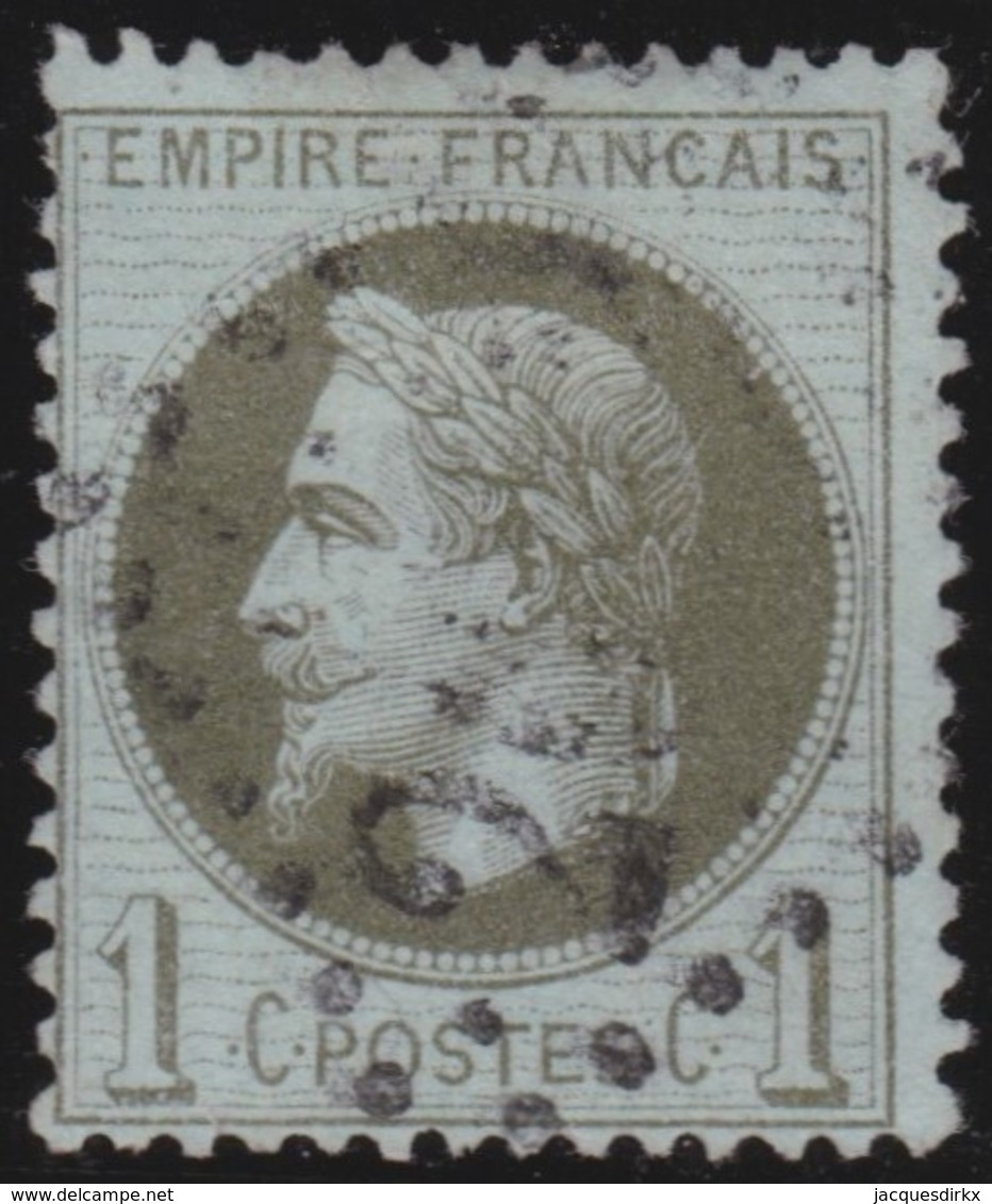 France   .   Yvert    .    25       .      O      .     Oblitéré - 1863-1870 Napoleon III With Laurels