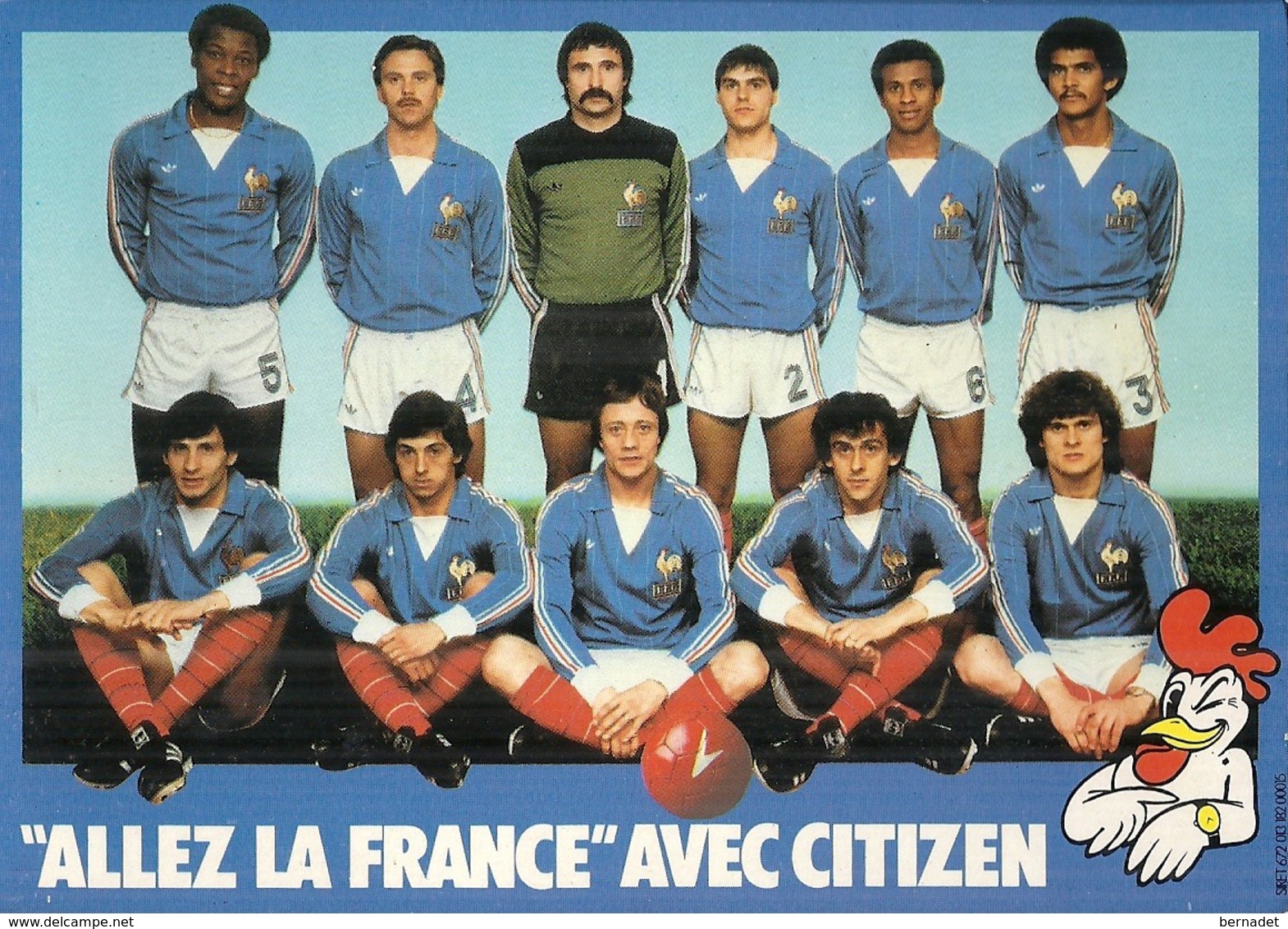 " ALLEZ LA FRANCE "  AVEC CITIZEN .. BIJOUTERIE DUBOIS .. 16 RUE DES HALLES  .. 37000 TOURS ... 1982 . PLATINI . GIRES . - Calcio