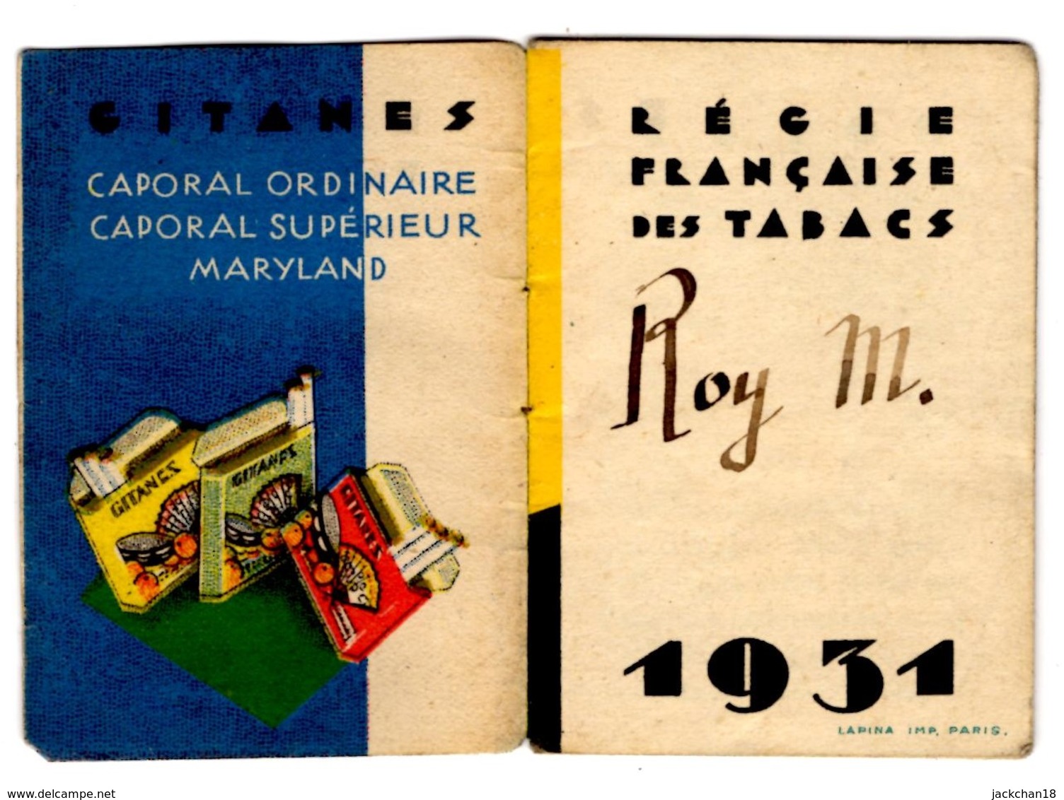 -- PETIT CALENDRIER AGENDA / REGIE FRANCAISE DES TABACS / 8 PAGES -- - Petit Format : 1921-40