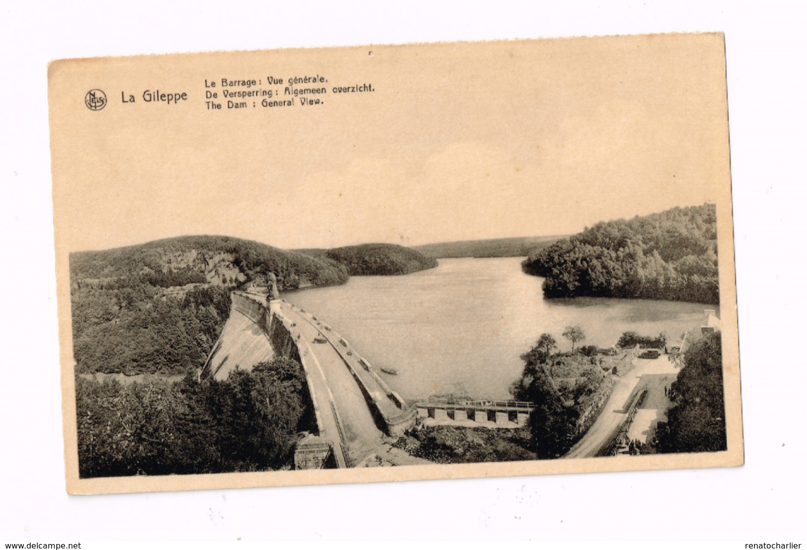 La Gileppe.Le Barrage .Vue Générale. - Jalhay