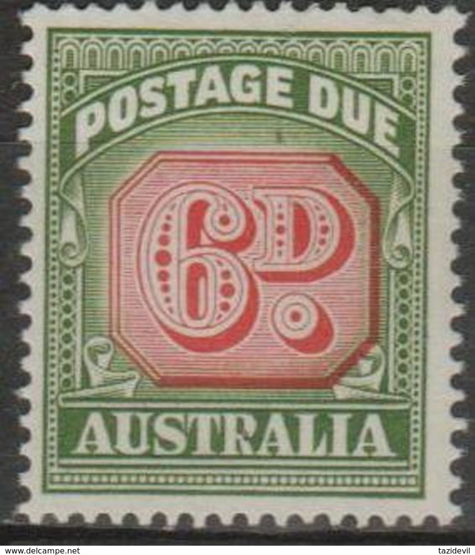 AUSTRALIA - 1958 6d Postage Due. Scott J91. MNH ** - Port Dû (Taxe)