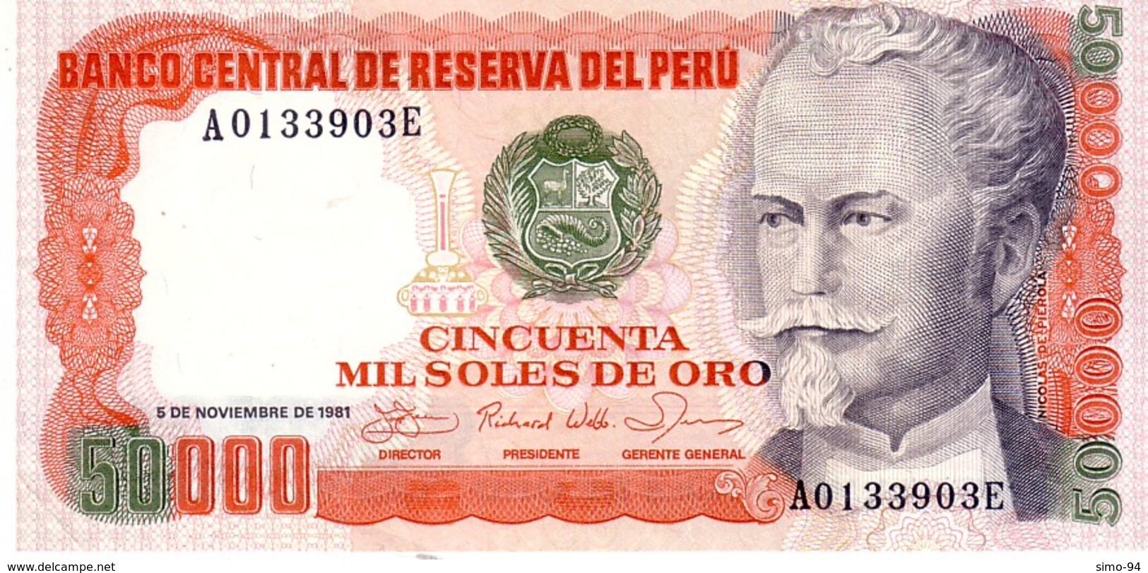 Peru P.125  50000 Soles 1981 Unc - Perù