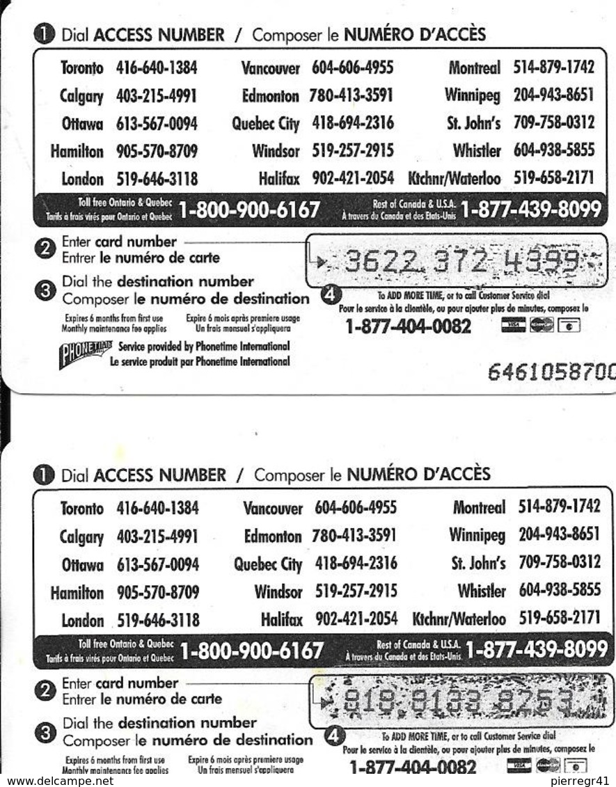 2-CARTES-PREPAYEE-USA--10$-20$-MILLENNIUM-Plastic Fin-TBE - Autres & Non Classés