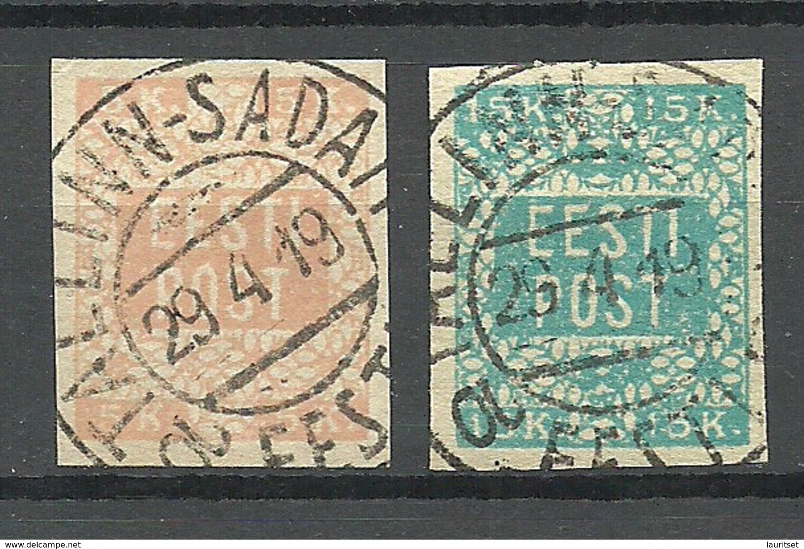 ESTLAND ESTONIA 1918/1919 Michel 1 - 2 O Very Good Cancels - Estonia