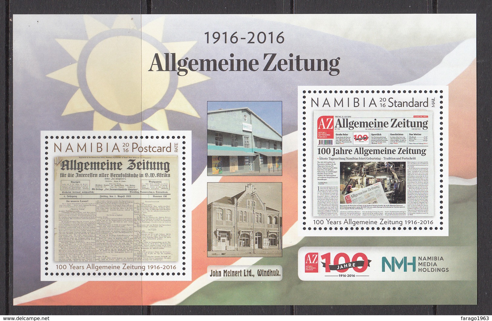 2016 Namibia Newspaper  Souvenir Sheet  MNH - Namibia (1990- ...)