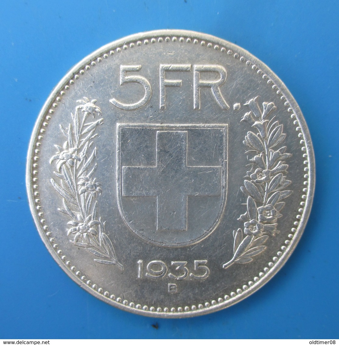 Suisse, 5 Francs Tête De Berger, 1935 B, TTB+ - Autres & Non Classés