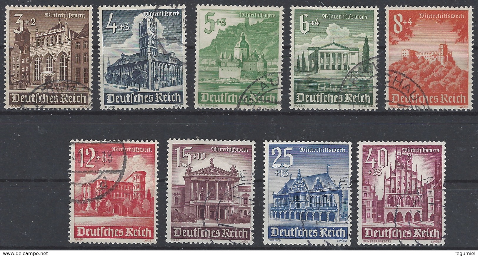 Alemania Imperio U 675/683 (o) Usado. 1940 - Usados
