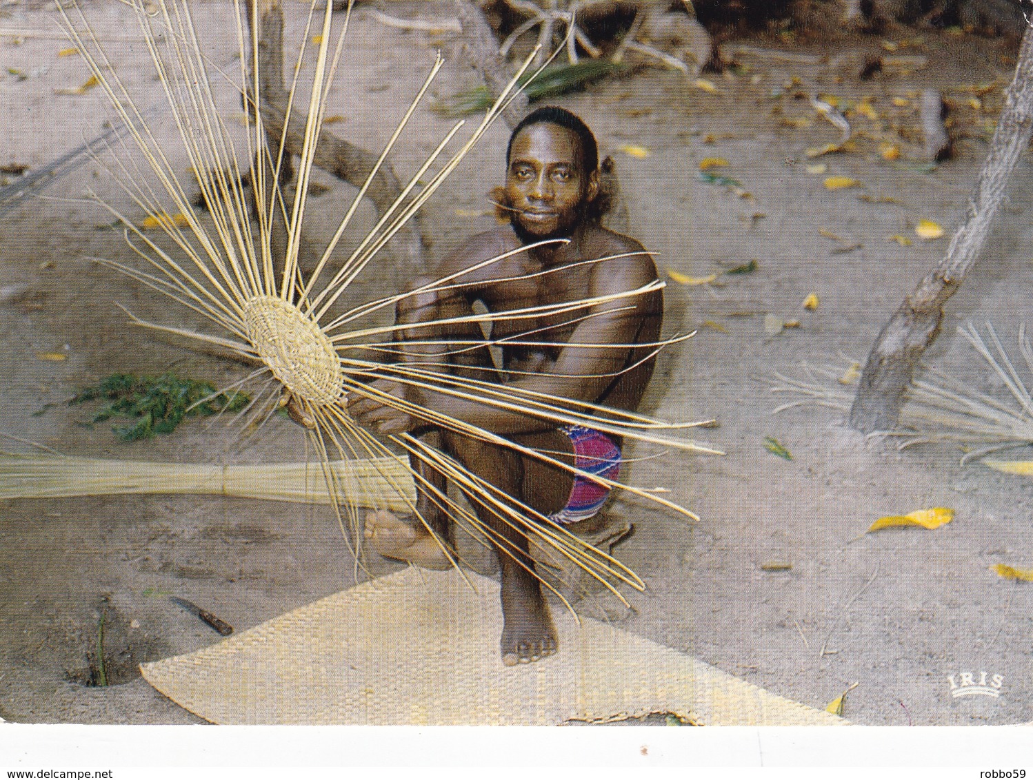 Zaire Basket Making Postcard 1980 Postmark Used Good Condition - Unclassified
