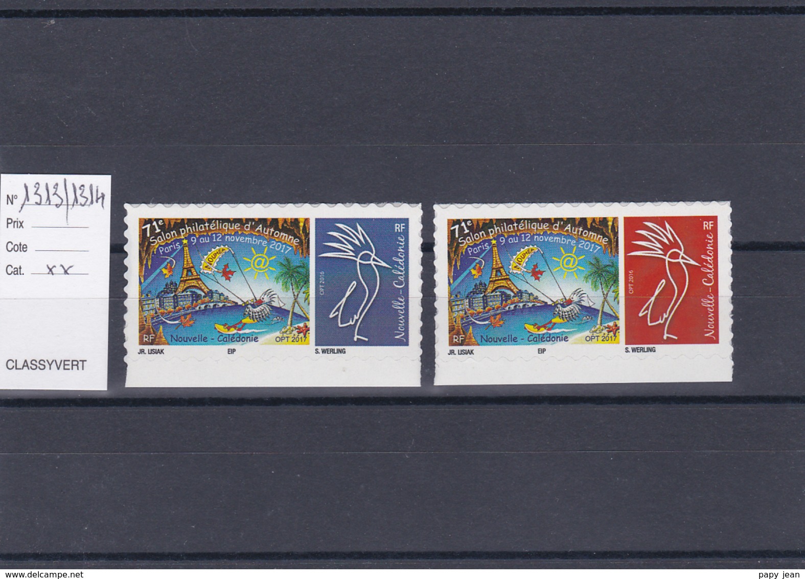 Timbres Personnalisés Adhésifs NOUVELLE CALEDONIE N°1313 Et 1314 Avec Logo Cagou . Rares . Petits Tirages - Unused Stamps