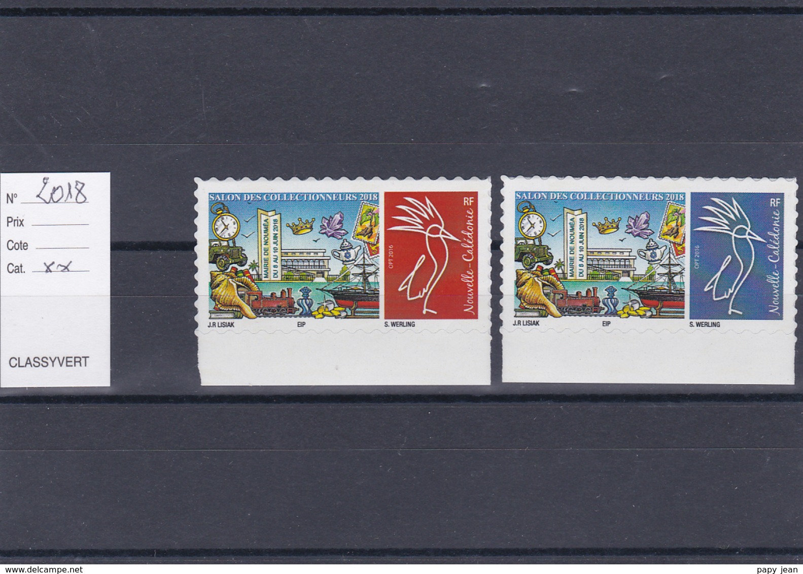 Timbres Personnalisés Adhésifs NOUVELLE CALEDONIE De 2018 Avec Logo Cagou . Rares . Petits Tirages - Neufs