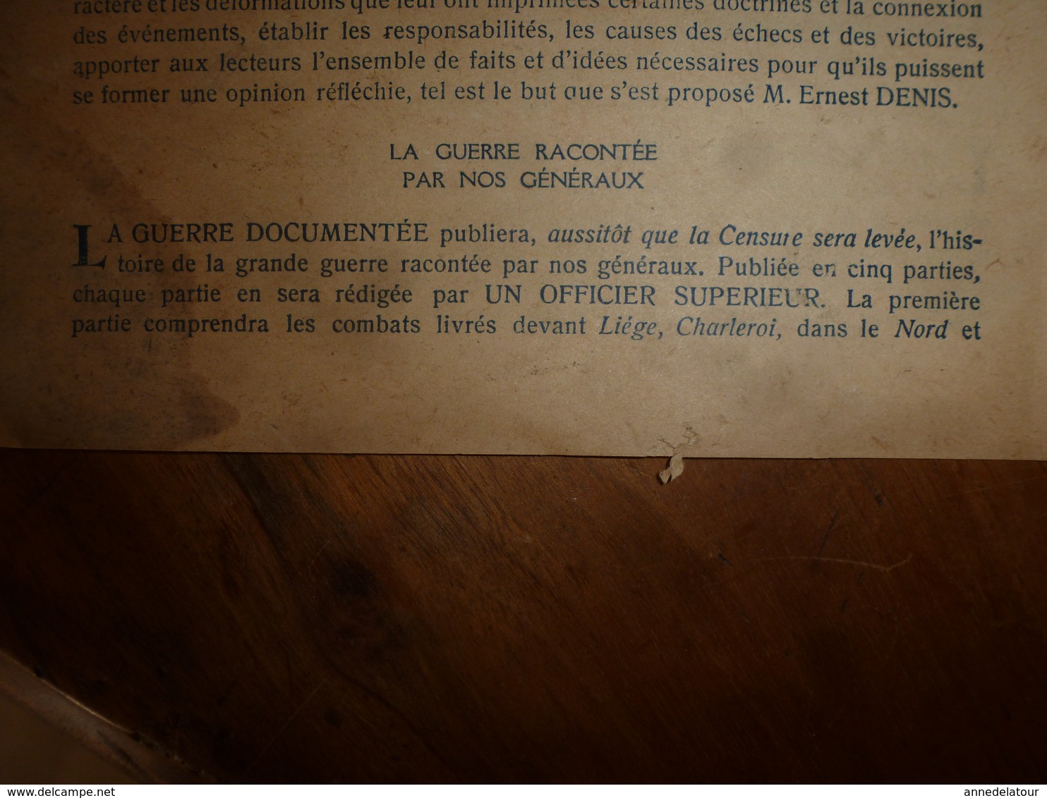 1914-1918 LA GUERRE DOCUMENTÉE -----> Annonce Informative De Cette Parution - Français