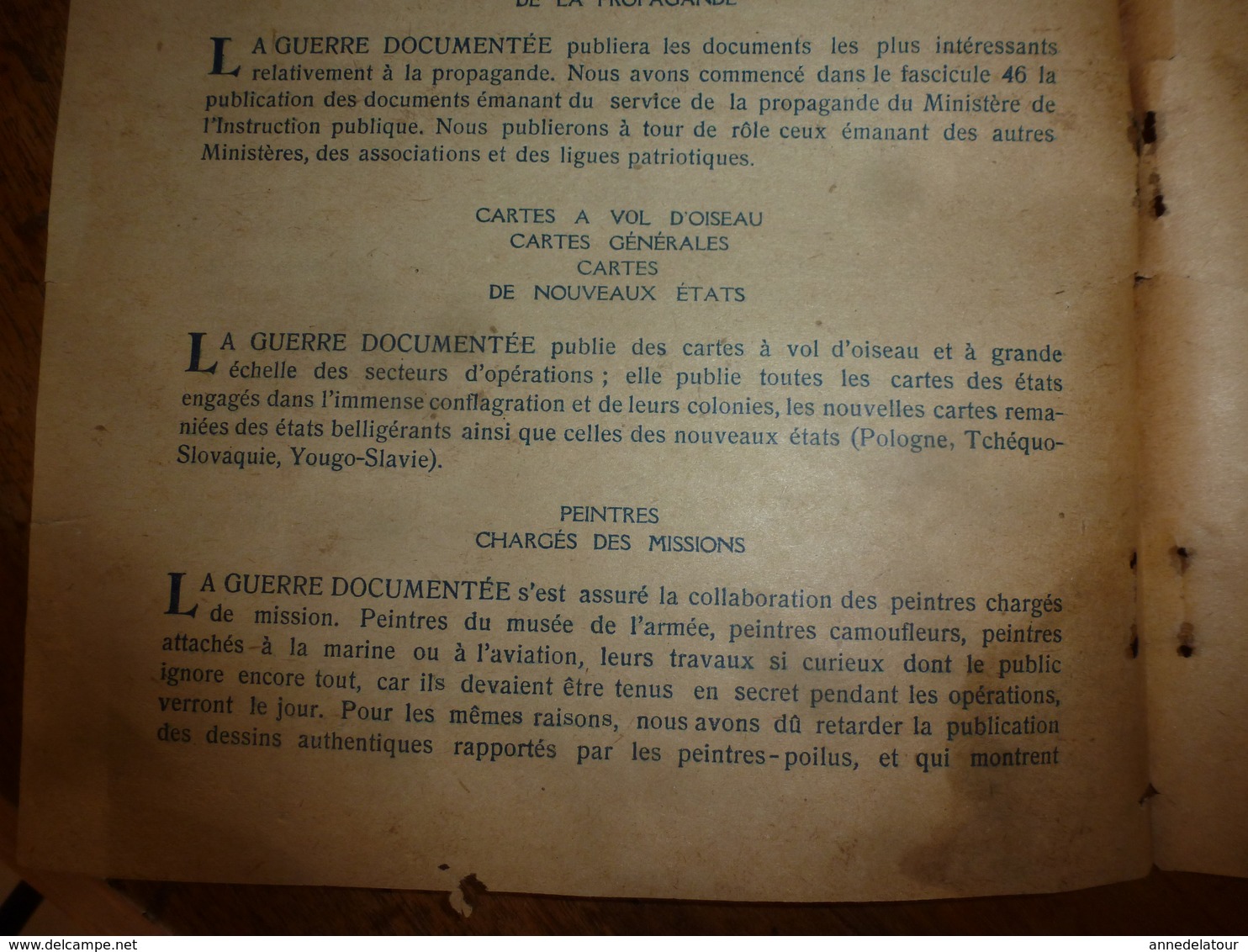 1914-1918 LA GUERRE DOCUMENTÉE -----> annonce informative de cette parution