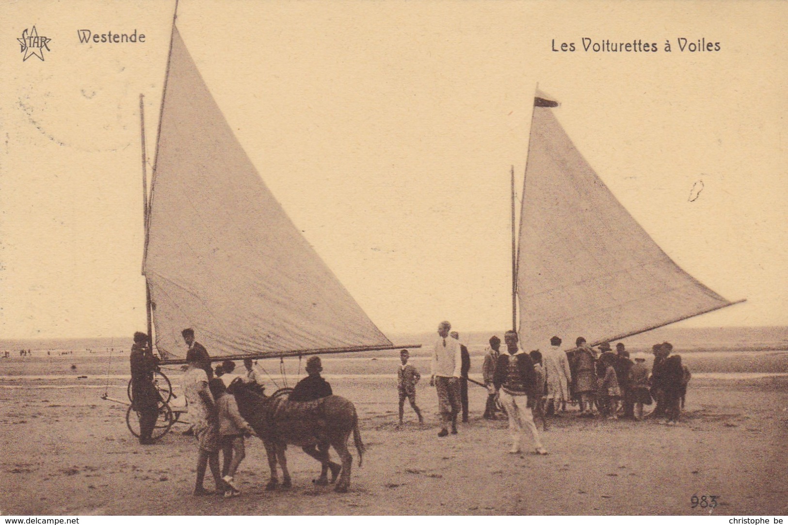 Westende Bains, Les Voiturettes A Voiles, Zeilwagens Char A Voiles (pk57938) - Westende