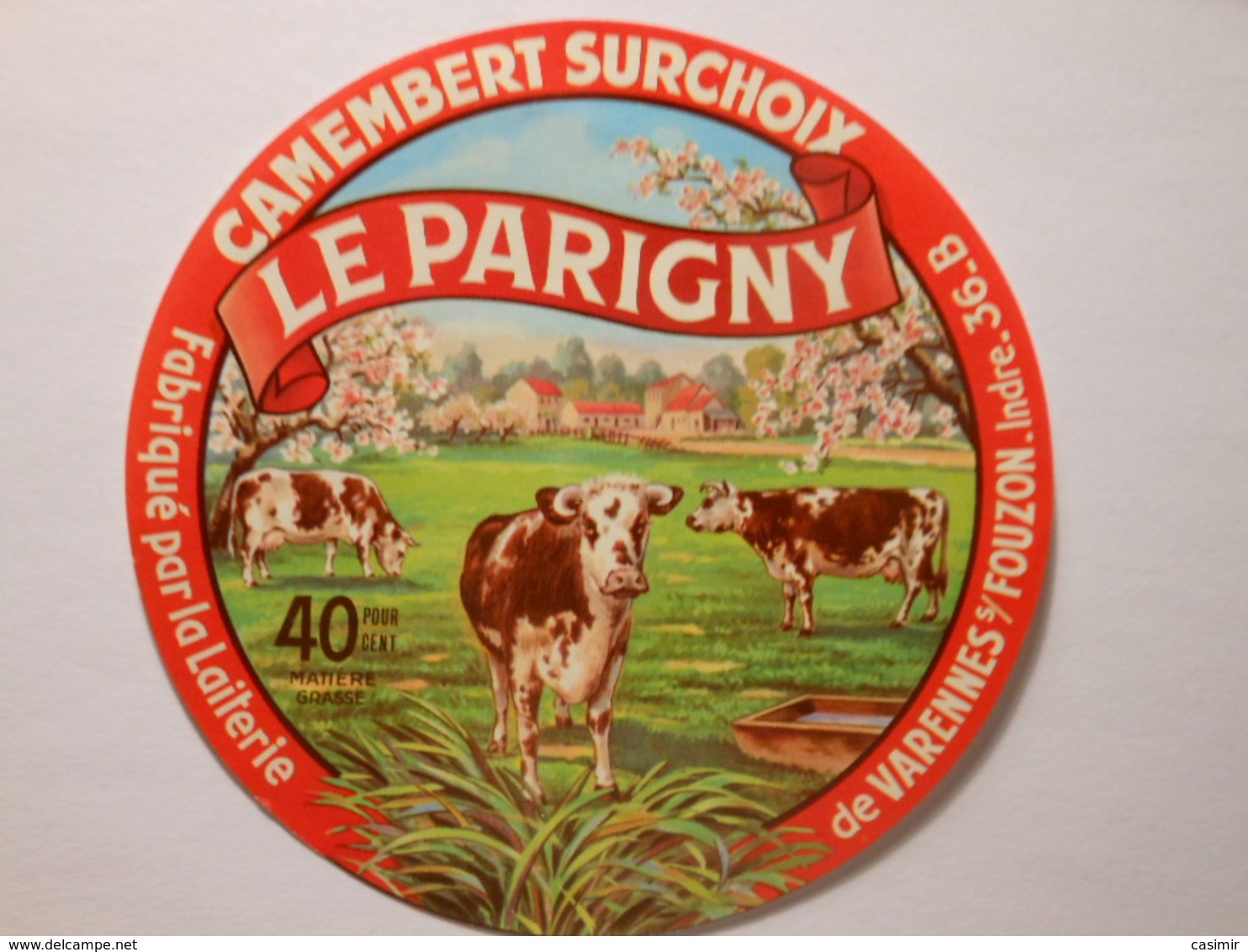 A-36024b - Etiquette De Fromage LE PARIGNY - Laiterie De VARENNES SUR FOUZON - Indre 36-B - Fromage