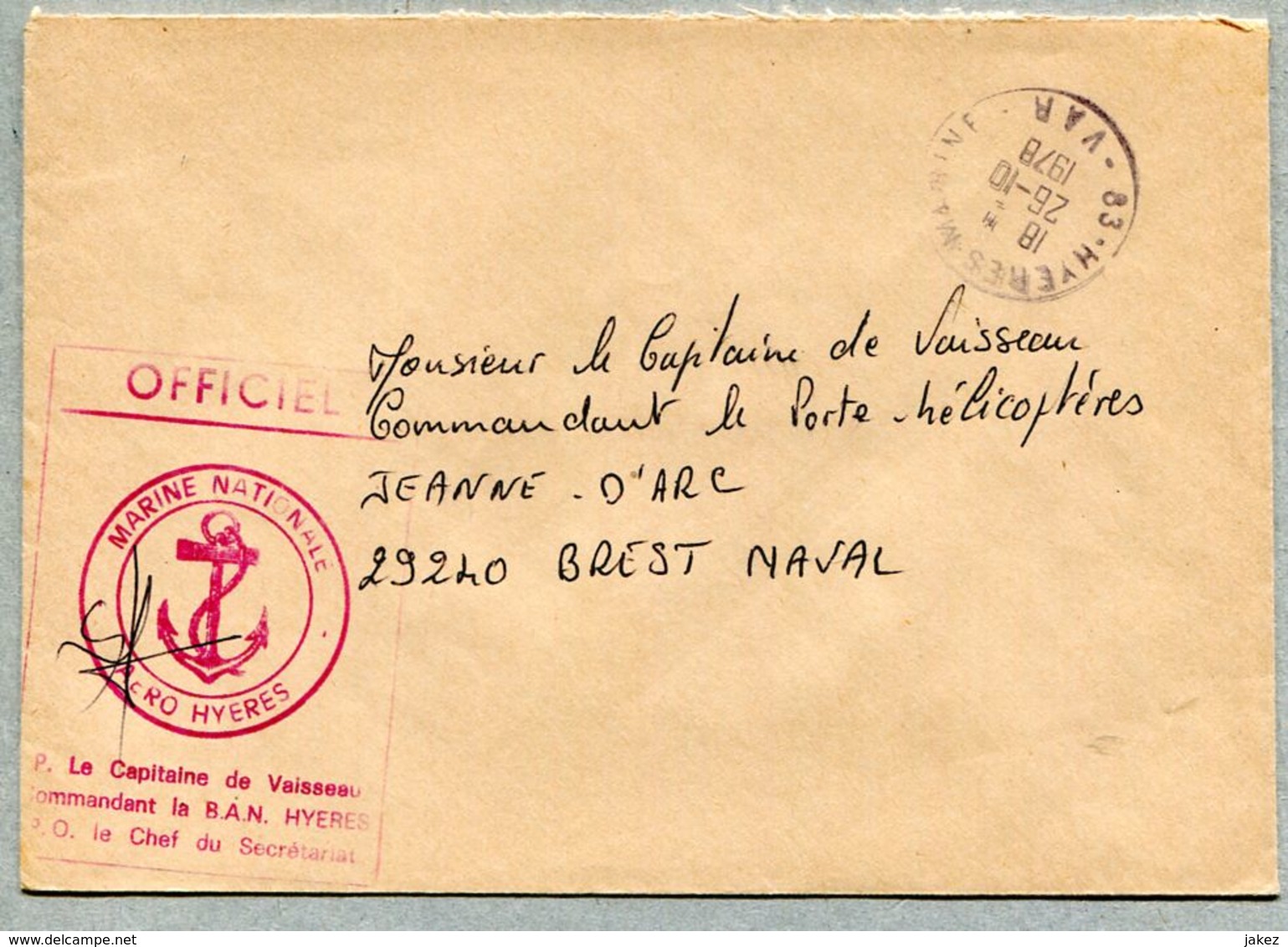 AERO HYERES + 83 HYERES MARINE VAR 1978 - Correo Naval