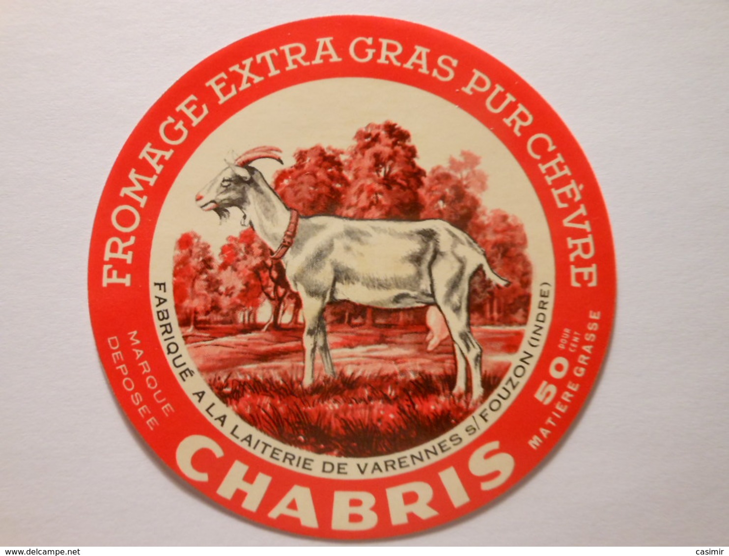 A-36038c - Etiquette De Fromage De Chèvre CHABRIS - Laiterie De PARIGNY - VARENNES SUR FOUZON - Indre 36-B - Fromage