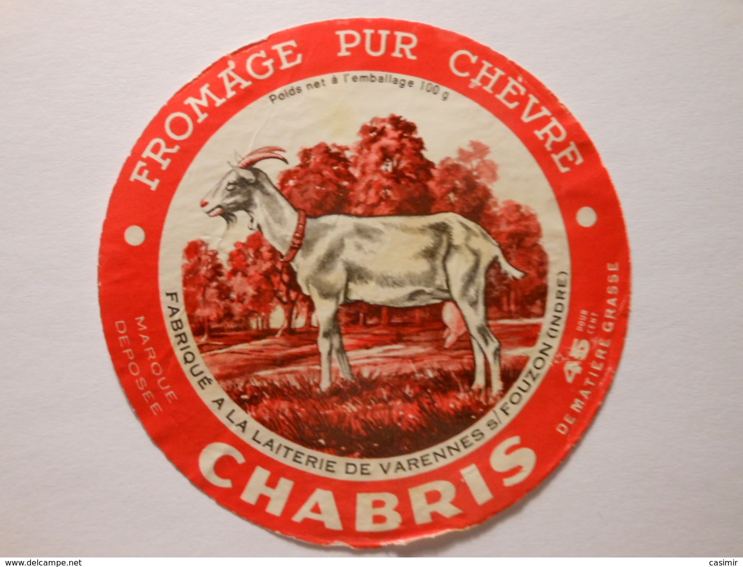 A-36038d - Etiquette De Fromage De Chèvre CHABRIS - Laiterie De PARIGNY - VARENNES SUR FOUZON - Indre 36-B - Fromage