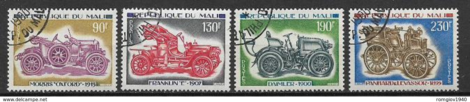 MALI 1975 VECCHIE AUTOMOBILI YVERT. 241-244 USATA VF - Mali (1959-...)