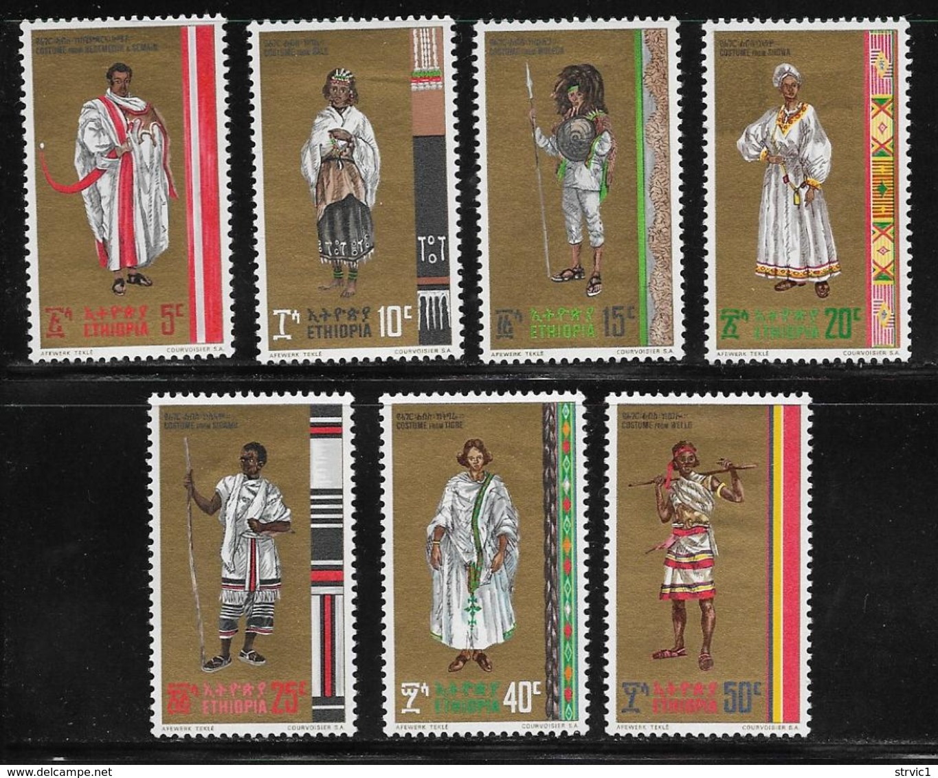 Ethiopia Scott # 575-81 Mint Hinged Regional Costumes, 1971 - Ethiopia