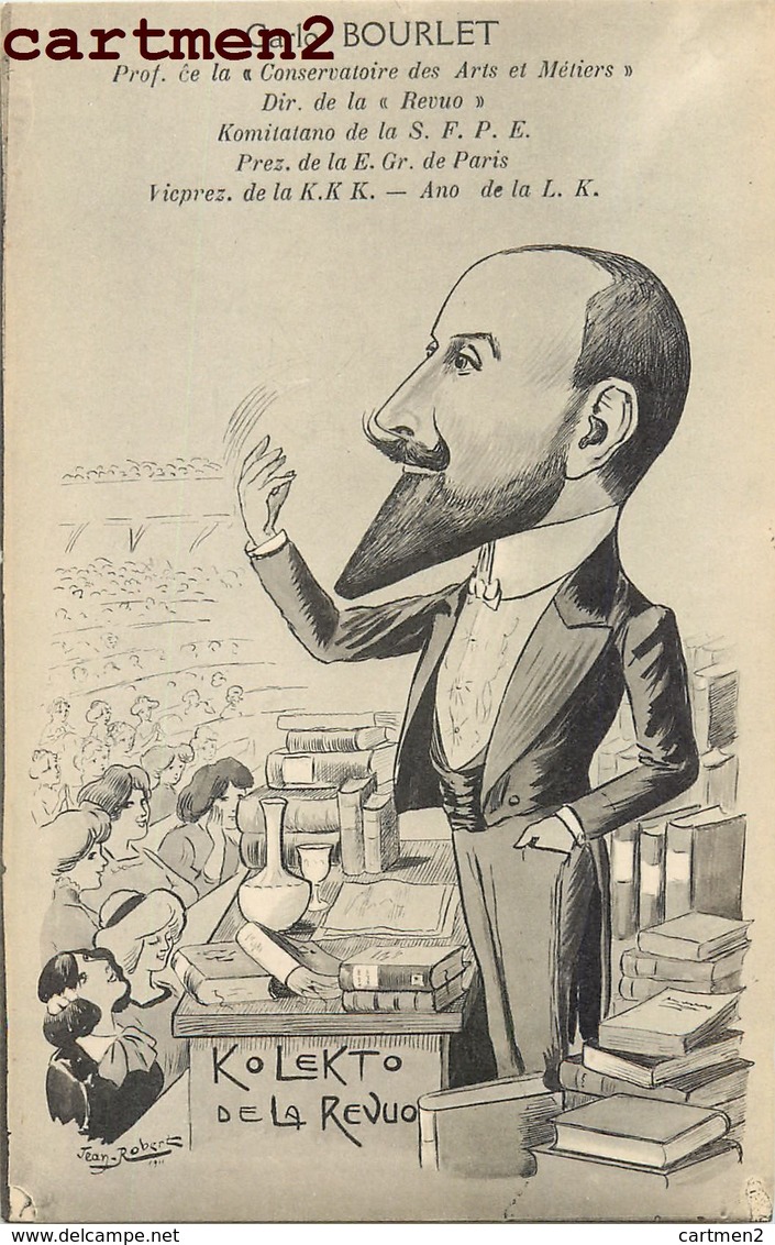 ILLUSTRATEUR JEAN ROBERT ESPERANTO CARICATURE SATIRIQUE CARLO BOURLET CONGRES ESPERANTISTE - Esperanto