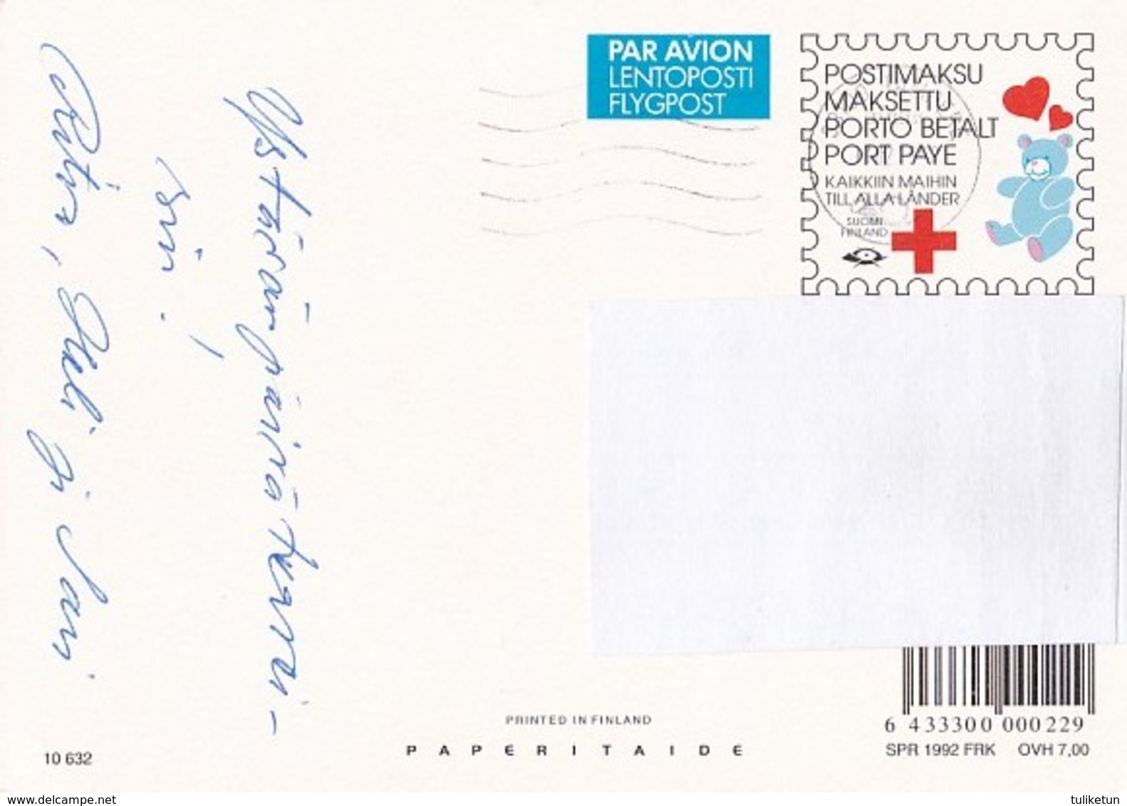 Postal Stationery - Flowers - Birds - Starlings - Red Cross 1992 - Suomi Finland - Postage Paid - Postal Stationery