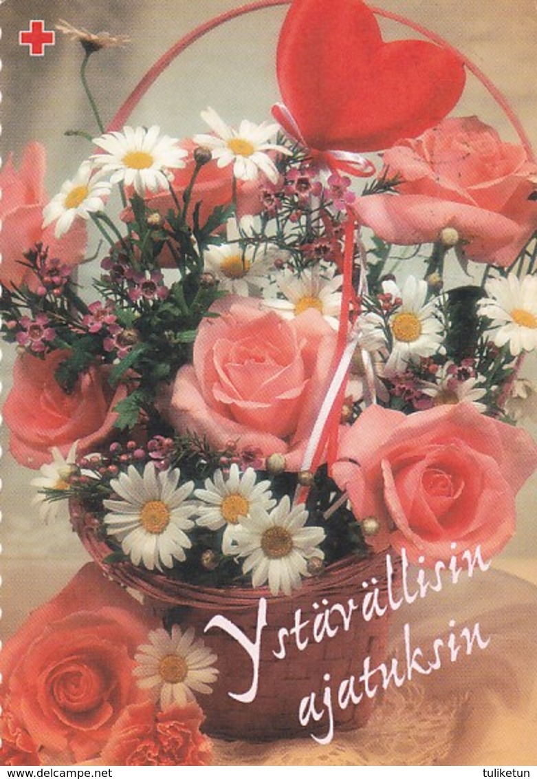 Postal Stationery - Flowers - Roses In The Basket - Red Cross 1998 - Suomi Finland - Postage Paid - Interi Postali