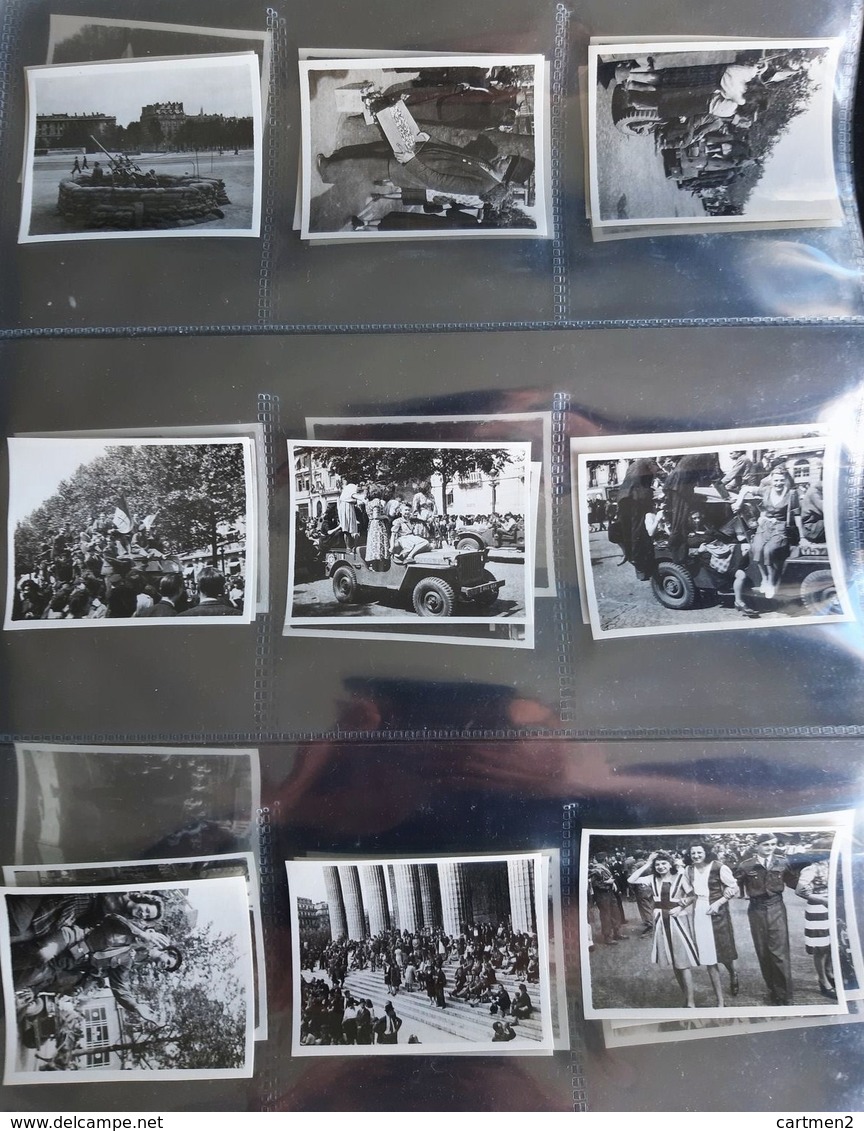 LIBERATION DE PARIS ALBUM DE 90 PHOTOGRAPHIES AMATEURS TANK BARRICADE DIRIGEABLE TANK AMERICAIN CHAMPS-ELYSEES GUERRE 40