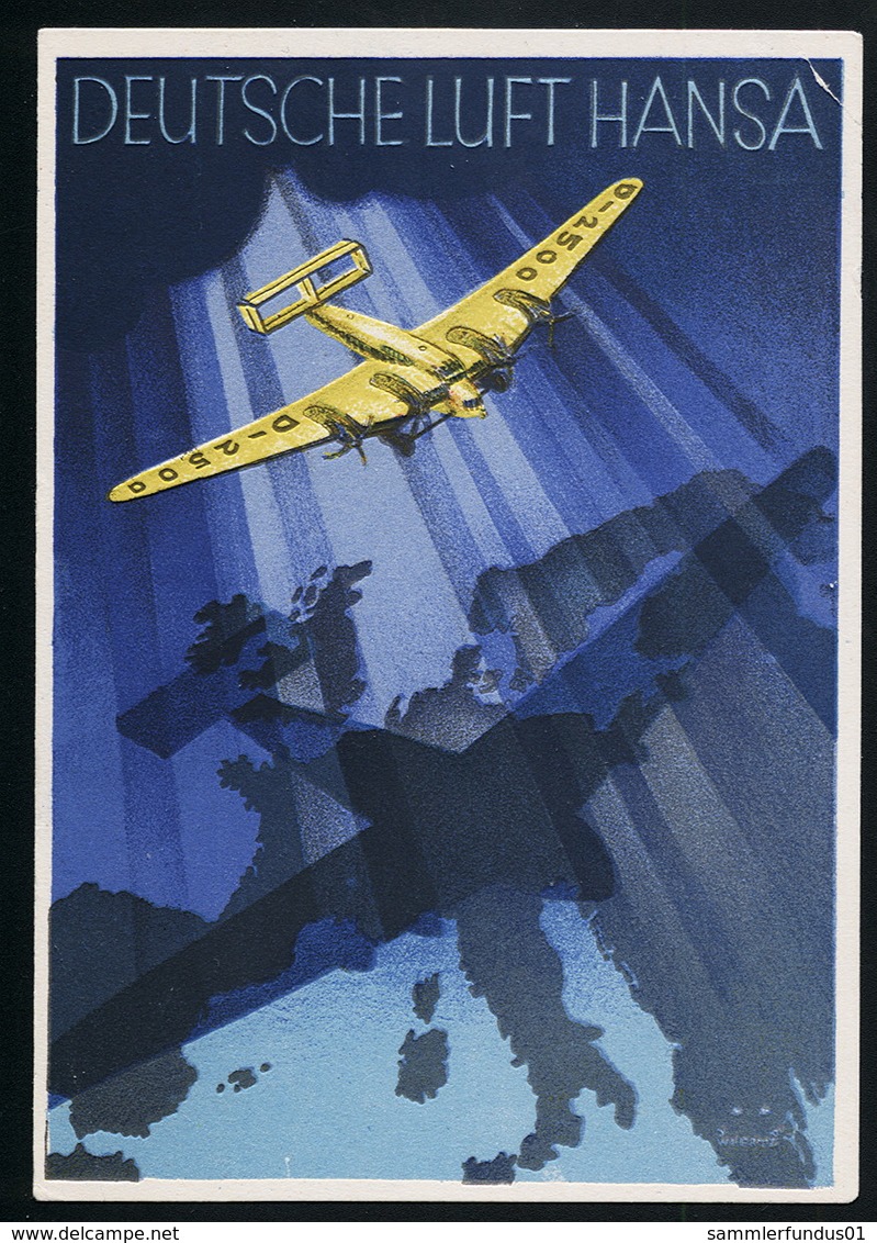 AK/CP Werbekarte  Deutsche Lufthansa  Ungel./uncirc.ca.  1932    Erhaltung /Cond. 2 , Eckknick  Nr. 00647 - 1919-1938: Entre Guerres