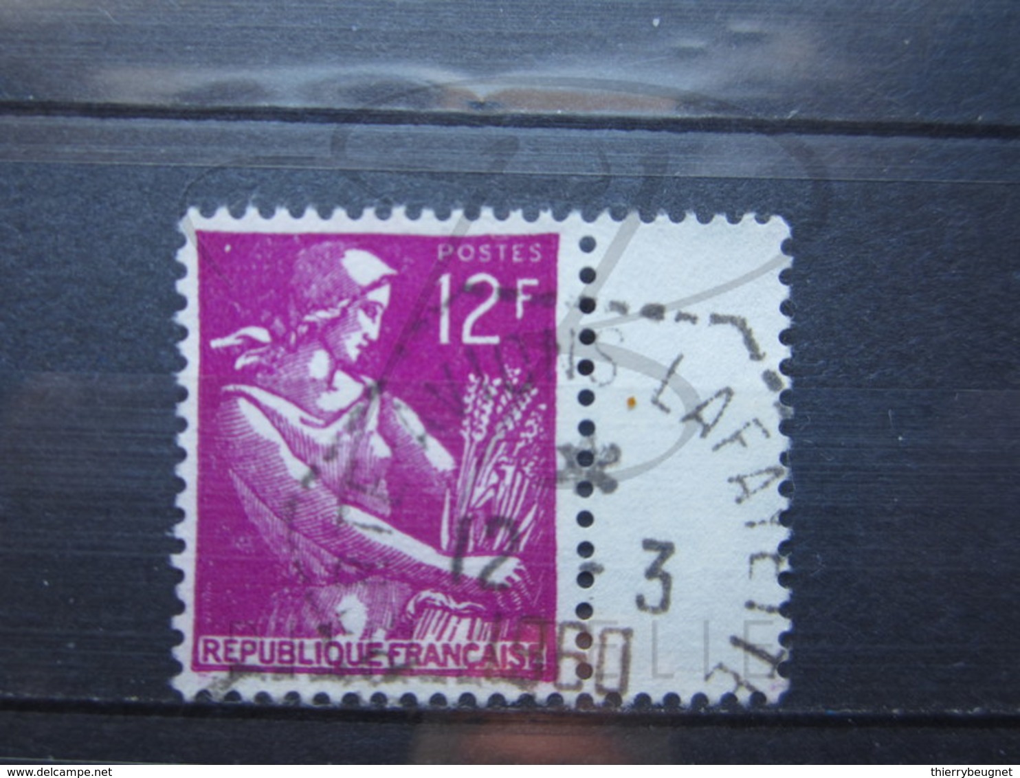 VEND BEAU TIMBRE DE FRANCE N° 1116 , CACHET HEXAGONAL TIRETE " PORTE AVIONS LAFAYETTE " !!! - 1957-1959 Reaper