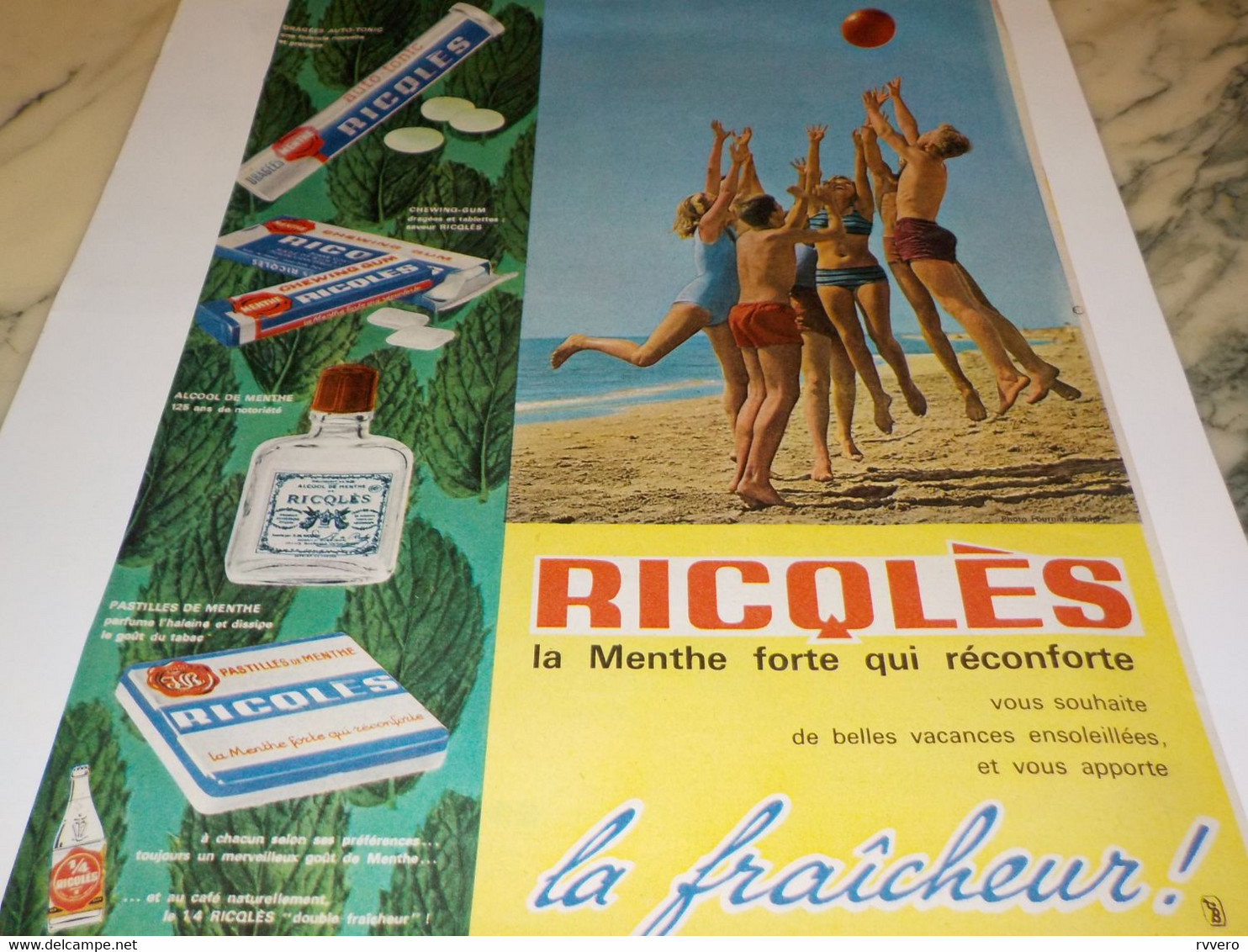 ANCIENNE PUBLICITE MENTHE FORTE DE RICQLES  1964 - Autres & Non Classés