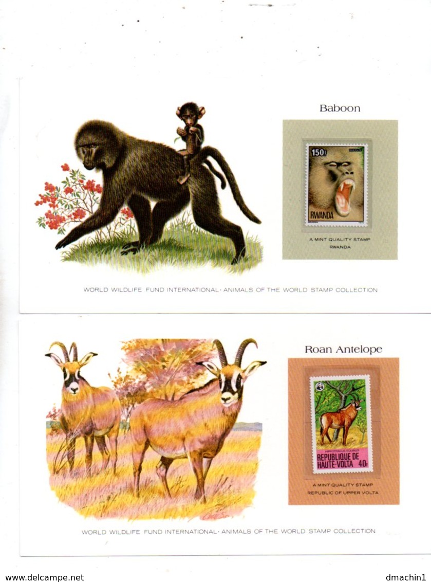 3 Cartes - World Widlife -animals Of The World Stamp -voir état - Vrac (max 999 Timbres)